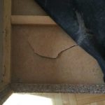 Such breakage of the sofa is also common: the fiberboard on the frame is broken