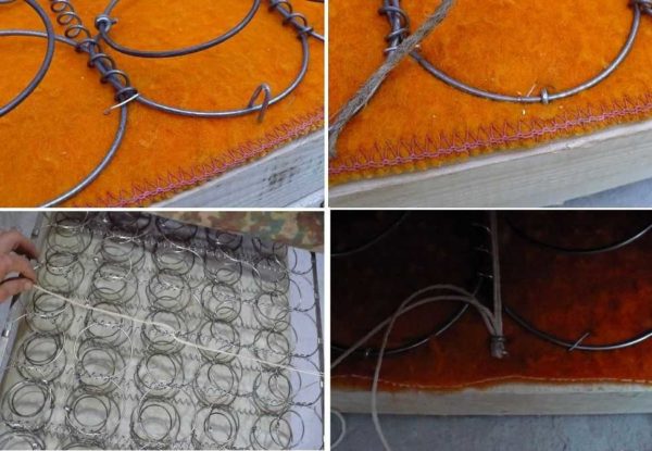 We update the sofa at home: fix the spring block