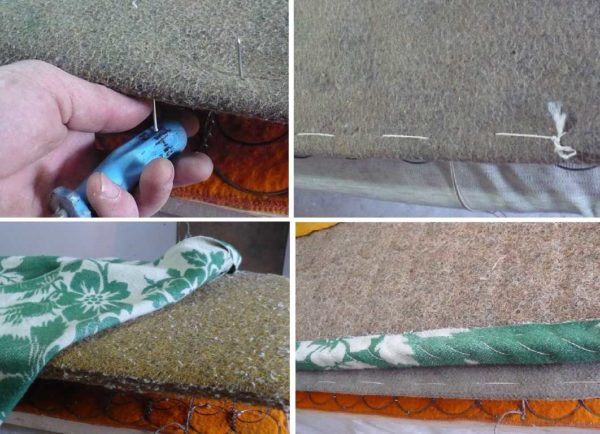Upholstery of the sofa from scrap materials (budget sofa banner)