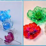 From the bottom and one or two tiers of heated petals