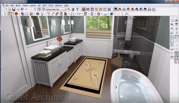 Interior design software Chief Architect allows you to look at the created interior in a three-dimensional 3D image