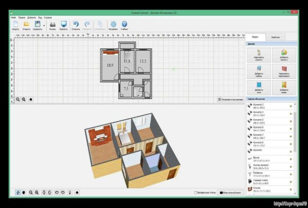 There is a standard layout of apartments in the program