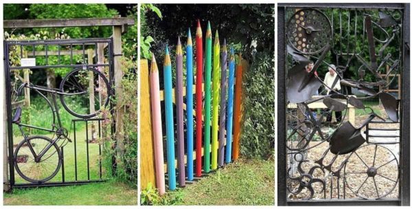 Bicycle, wheels, shovel - all materials for making gates