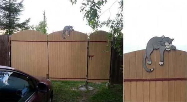A small fragment - a cat made of plywood ...