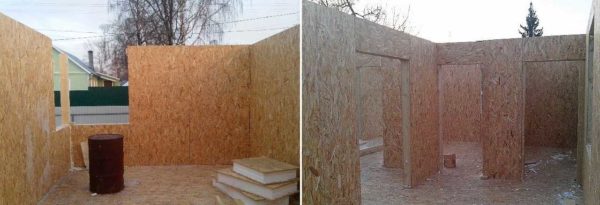 Both external walls and partitions are immediately erected