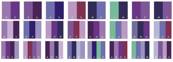 Classic combinations of purple with other colors