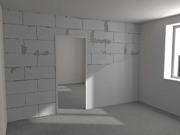 The wall of tongue-and-groove blocks must be strictly vertical