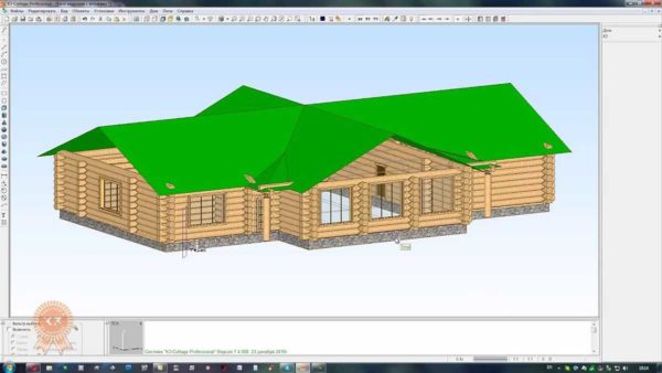 Even such a rather large house made of logs can be easily calculated by the program for designing wooden houses.