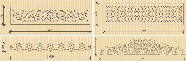 Decorative elements for vertical or horizontal planks