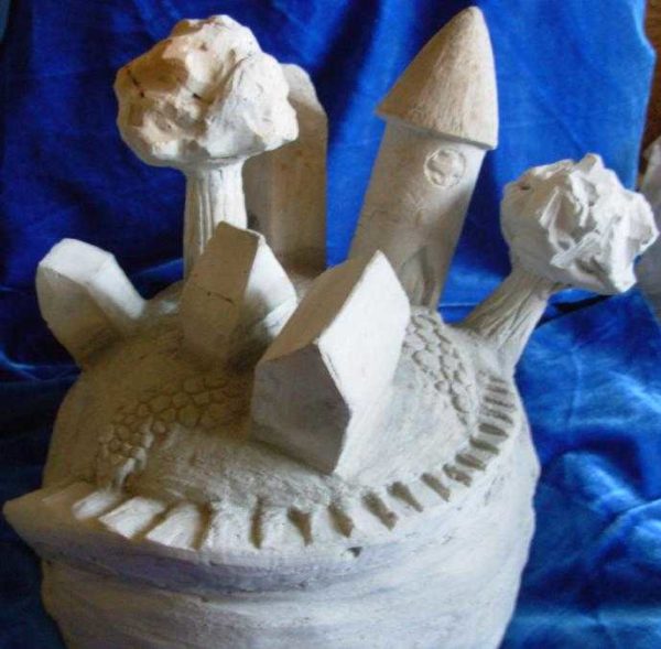 Fairy town made of plaster