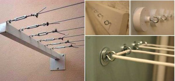 Idea for attaching ropes when setting up a tumble dryer on your balcony