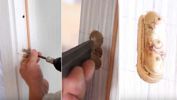 We will check the holes according to the marks, modify it with a chisel