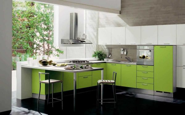 Kitchen in green tones: not everything should be in this range