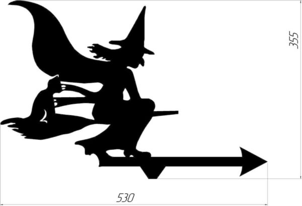 Witch with a cat (sizes available)