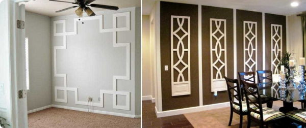 Patterns from moldings on the walls