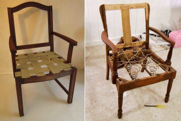 Regular springs can be replaced with elastic furniture bands