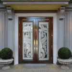 Sandblasting the glass gives a good imitation of stained glass