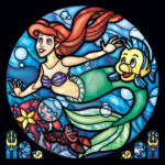 Stained glass in the interior of a children's room for girls