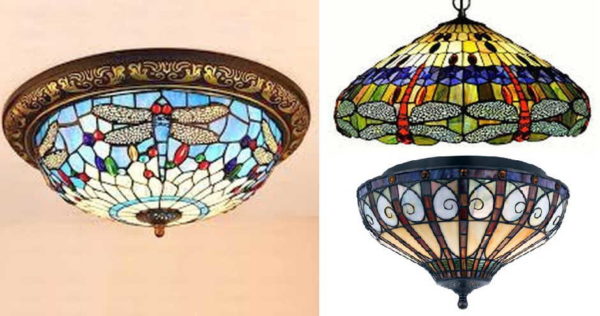 There are also very interesting lamps made in one of the stained glass techniques