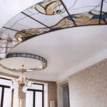 And this is a stained-glass window built into the suspended ceiling
