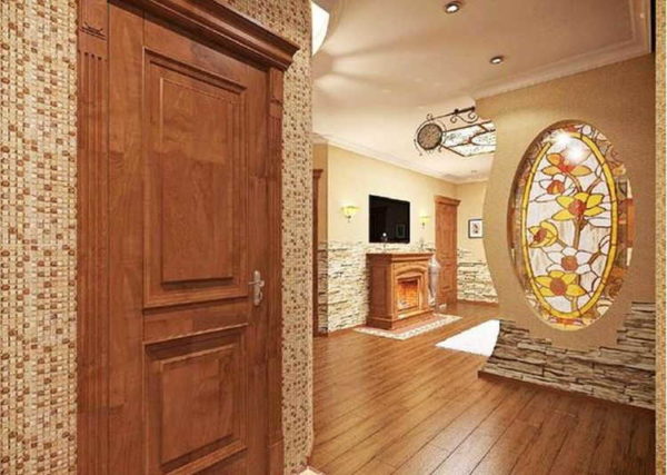 It is easier to fit stained-glass windows into the interior on your own if you choose not too bright colors