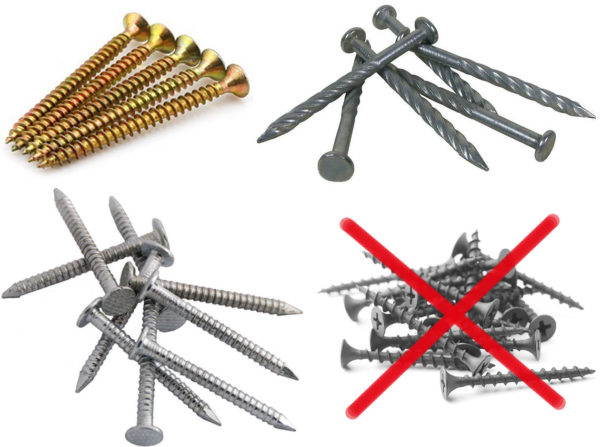 Self-tapping screws and nails for SIP panels