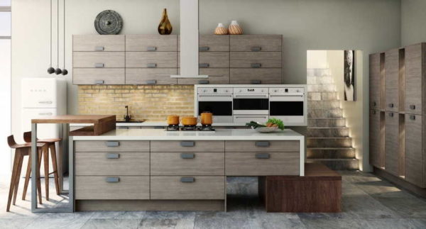 Furniture from laminated chipboard in a modern style