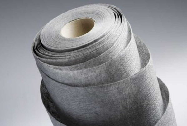 Thermally bonded geotextiles have a smoother side