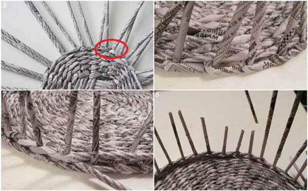 We finish weaving the bottom and go to the walls