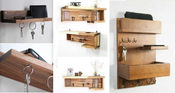 Key holder with shelf