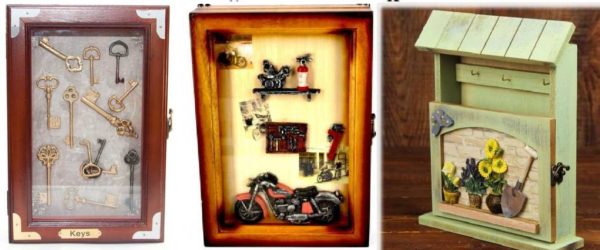 How can you decorate a wall key holder with a door