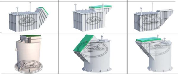 Plastic caisson for a cellar with an inclined entrance