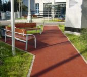 The crumb rubber track looks very attractive. It is also convenient to walk on it.