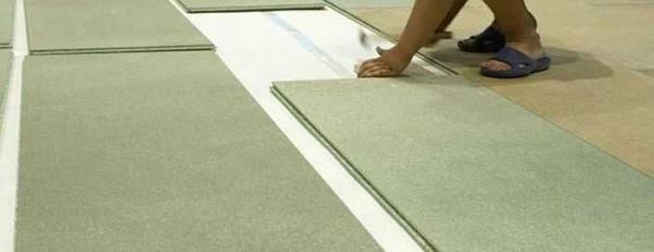 On a flat concrete base