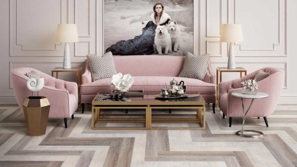 In apartments, Art Vinyl imitating wood is most often used