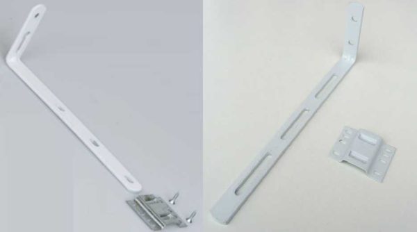 Types of brackets for wall mounting of ceiling curtain rod