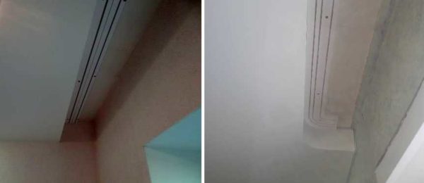 Fastening the ceiling cornice in a niche is a little more inconvenient