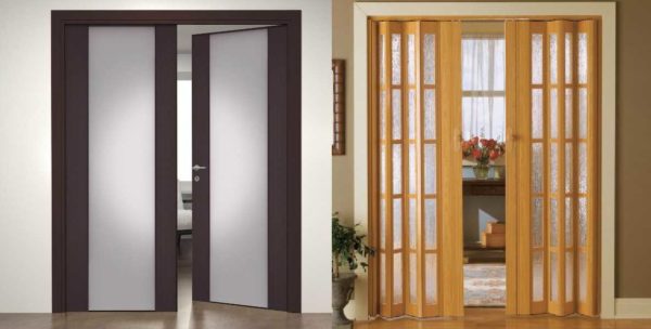 Swing doors and accordion doors - two possible opening options