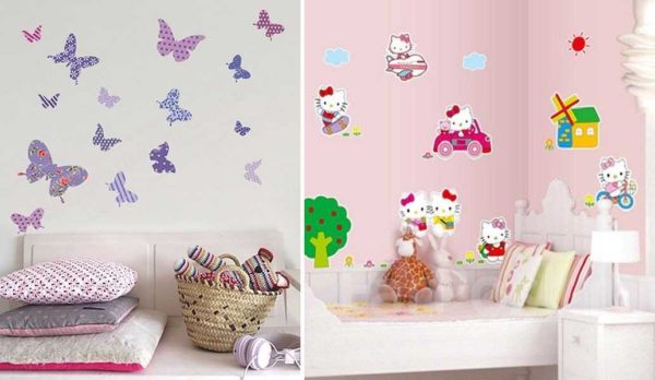 Small pieces are easier to glue: popular butterflies and cartoon characters (Kitty)