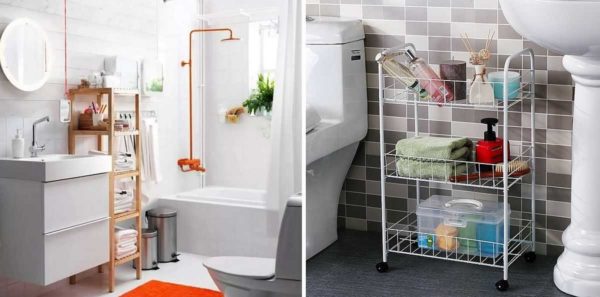 Bathroom floor shelves: not everyone can find a place to install