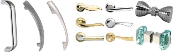 Several models of stationary handles for interior doors