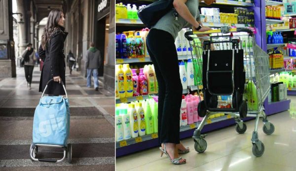 Shopping trolley bag on wheels is back in trend