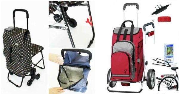 Special types of trolley bags: with reclining chair and for bicycles