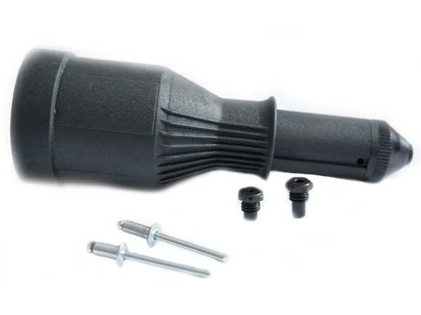 Adapter (nozzle) for a drill for installing blind rivets