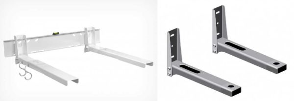 Microwave bracket on the wall. Its carrying capacity must cover the weight of the furnace