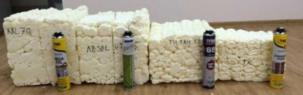 The release of polyurethane foam from cylinders of the same volume can be very different