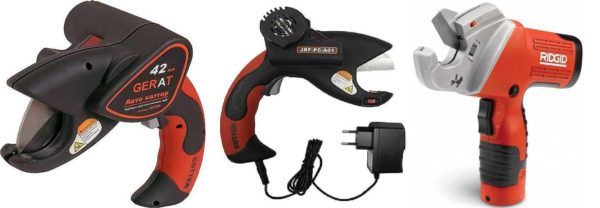 Electric and cordless polypropylene pipe shears - for professional use