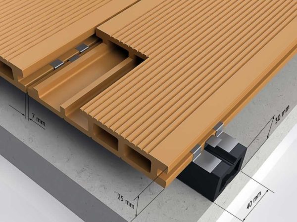 Polymer decking mounting system