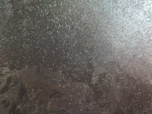 Sparkles, glitters, flocks, fibers are added to paints