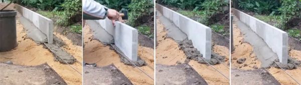 Self-installation of curbs